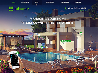Smart house 3d interface site design ui ux web design web site