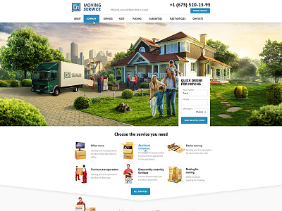 Moving service interface ui ux web design web site