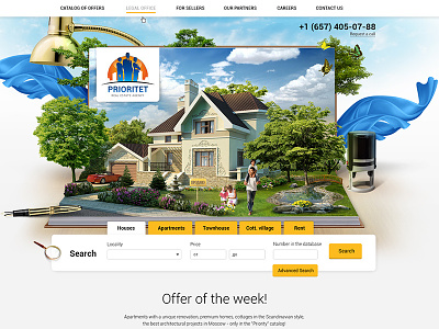 Prioritet real estate agency home illustration interface realestate ui ux web design