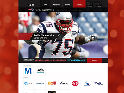 Foundation Homepage caption footer foundation home page homepage logos navi new england patriots sponsors sports ui web design
