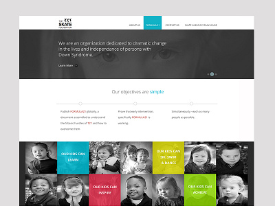 Skatefoundation Home Page Concept community down syndrome foundation kids mental health ui ux web web design