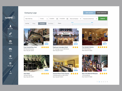 Hotel Search Result Page filters pagination results search search results sort travel ui ux