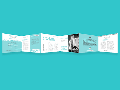 Pitch book design for a high-end boutique hotel
