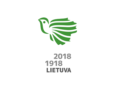 Lithuania 1918-2018 bird freedom lithuania logo map symbol