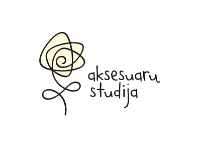 Studio of Accessories abstract flower line art logo rose studio symbol