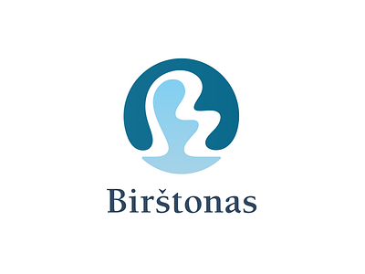 Birštonas logo mineral resort river spring symbol twist water