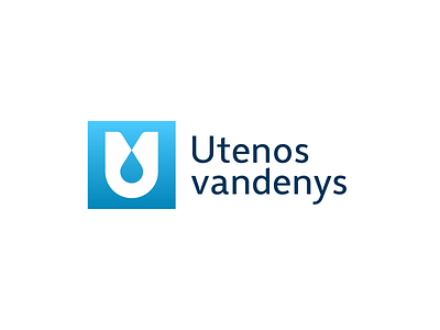 Utenos vandenys classical drop governmental logo organization symbol water