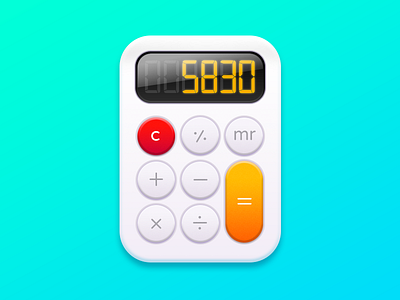 Calc button calculator display icon ios minimal numbers