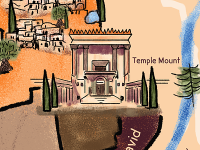 Temple Mount - John 2:13-16 bible design easter god illustration israel jerusalem jesus christ magazine map texture