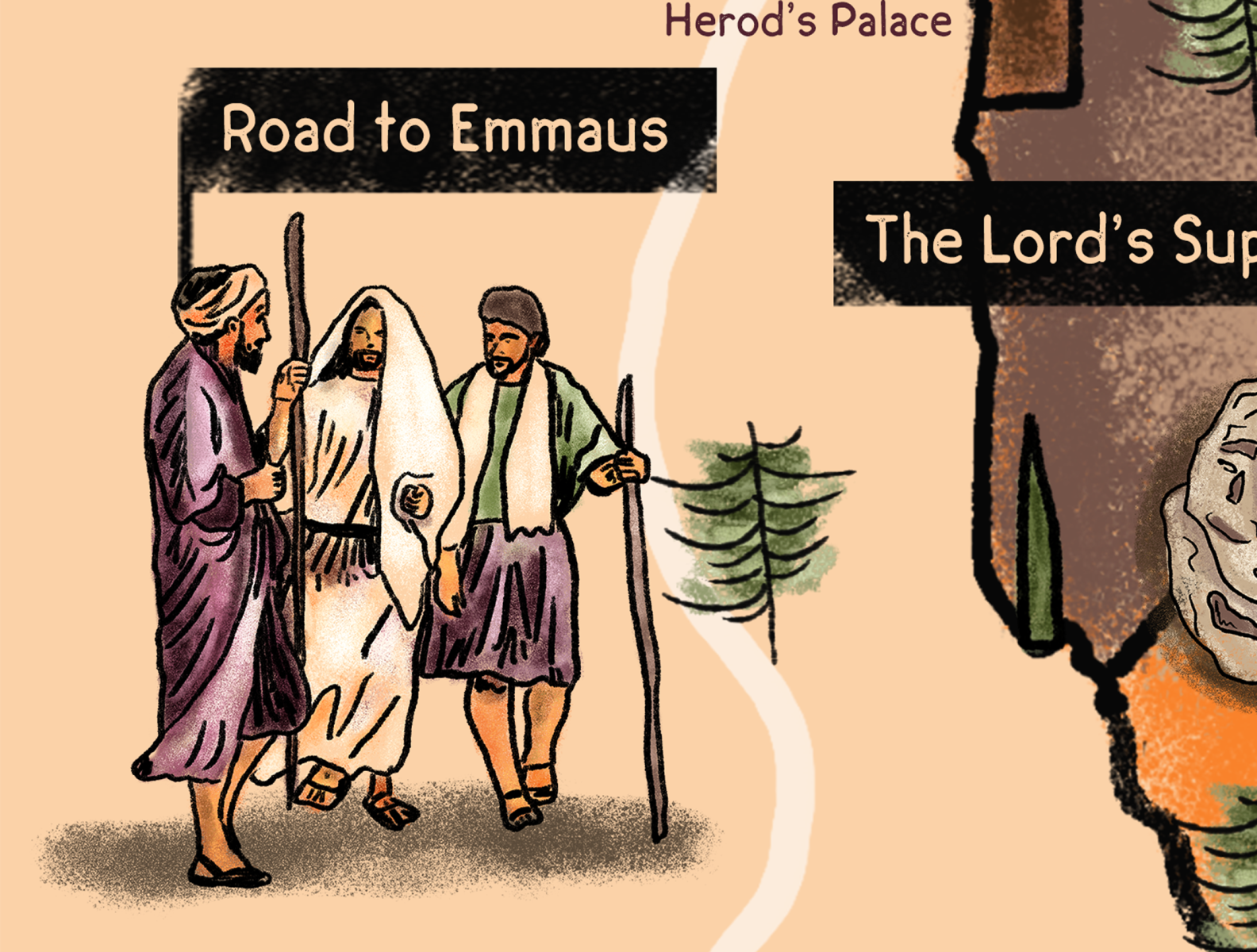 Dribbble Road To Emmaus Png By Graceful Illustrations