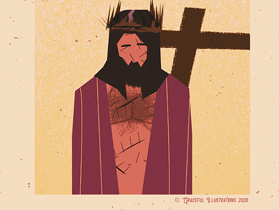 Christ - Crucified for us bible colour cross crown design god illustration jesus christ life magazine salvation suffering texture vector