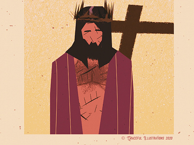 Christ - Crucified for us bible colour cross crown design god illustration jesus christ life magazine salvation suffering texture vector