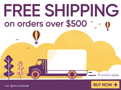 Free Shipping - social media buy now design illustration order shipping social media truck vector