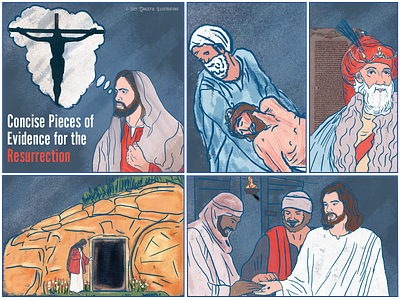 Resurrection Evidence Project #2 article bible colour cross desciples design evidence god illustration jesus christ life resurrection texture vector