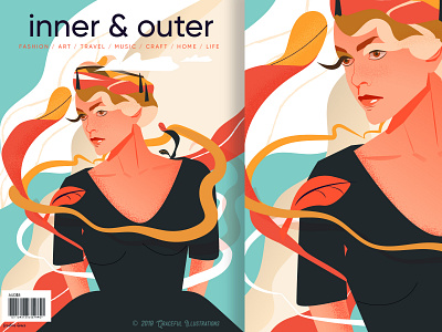 inner and outer magazine by Gracefulillustrations beauty color experience flow fun illustration life line mag overseas travel vector woman