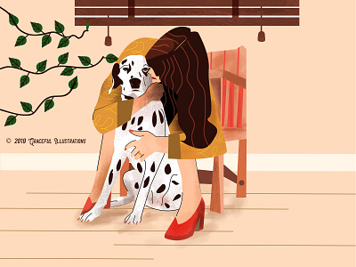 My Pet digital art dog fun illustration pet poster texture ui vector woman