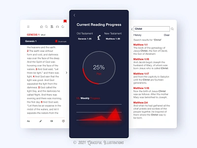 Bible App - #2 More insights app application bible filter frames genesis interactive mobile pages progress prototype responsive slides ui user ux web