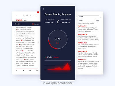 Bible App - #2 More insights app application bible filter frames genesis interactive mobile pages progress prototype responsive slides ui user ux web