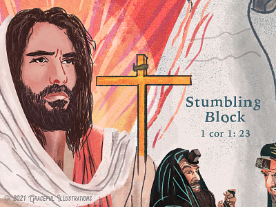 Close up of my masterpiece - Stumbling block art believe christian art christianity digital drawing god is love and just illustration jesus christ my god my savior salvation stumbling block the cross the gospel the message time ios