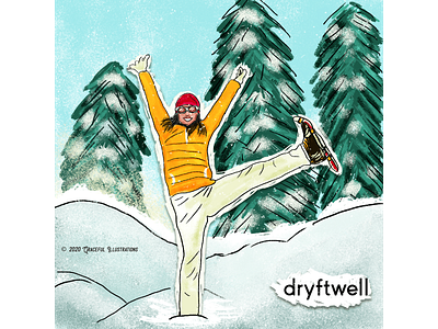 Snow scene - Dryftwell Project design dryftwell fun illustration lady men ski snow states travel trees us women