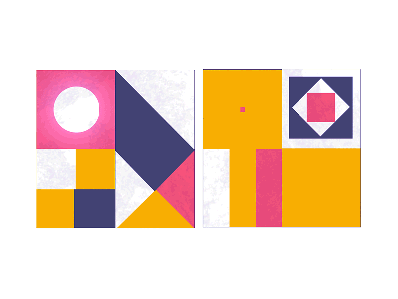 Random shapes - could work for branding animating animation circles colours easy ease effects loop out motion graphics moving rectangles squares