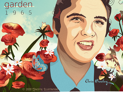 In the garden, Elvis Presley