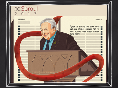 The amazing RC Sproul bible illustration jesus christ life r c sproul rc sproul theology vector