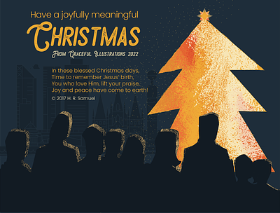 Have a joyfully meaningful Christmas everyone! birth of jesus christ christmas digital art drawing festive season illustration jesus christ people tree