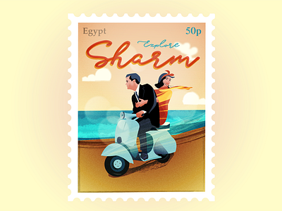 As promised - Vespa Couple - 60s stamp