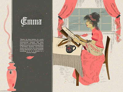 Emma - Jane Austin - Lines shades illustration lines magazine poetry shades vector