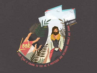 #1 Easter 2019 Series - Happy Palm Sunday cross death donkey easter god illustration jerusalem jesus jesus christ life palm sunday resurrection zacharia zion
