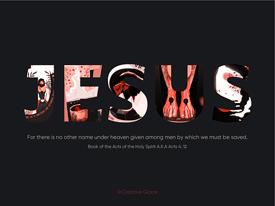 JESUS NAME - Combined Letters bible christ the redeemer cross death design far away golgotha hill illustration jesus jesus christ jesus name life my god name no other resurrection
