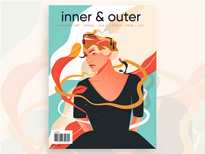 inner and outer mag branding graceful illustrations illustration japan magazine style travel vector woman
