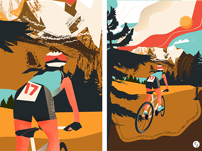 Mountain biking bike bike ride branding cycle design fresh illustration life magazine moutain texture travel vector win