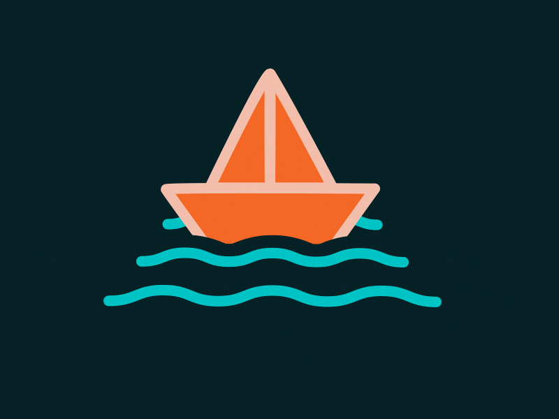 Boat and wave Hm #3 ae aftereffects animation animation 2d boat orange sail sea trimpath waves