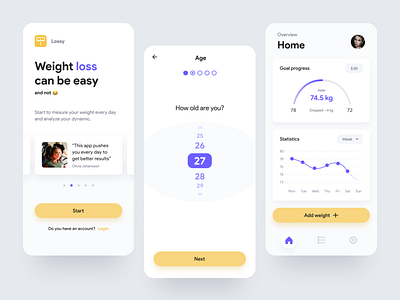 Fitness App - Weight tracker android app app concept concept dashboard fitness fitness app grath health interaction design ios mobile simple sport statistics training ui ux visual design weight