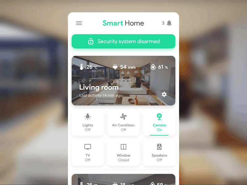 Smart Home - Animation animation app app concept inteface interaction simple smarthome smooth ui