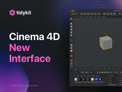 New Cinema 4D Interface Plugin. Tidykit.net 3d 4d behance blender blender3d cinema 4d cinema4d interaction interface maxon maxonc4d software