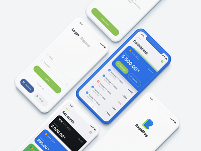 RapidPay App app bank app banking app finance finance app flat ios money app money management money transfer ui ux wallet