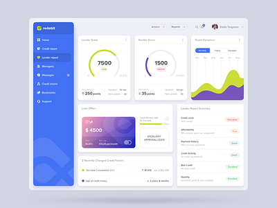 Redebit Lender Report bank bank app bank card banking banking app dashboard dashboard app dashboard design dashboard template dashboard ui finance finance app finances financial financial app interface platform ui ui design ux