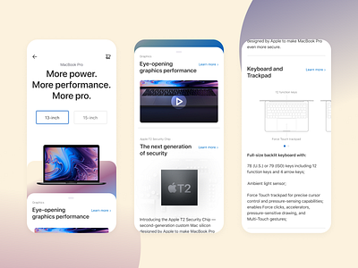 MacBook Pro / Product Page app apple design interface ios macbook mobile product ui ux