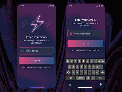 Sign In / Dark Mode / DailyUI 001 app apple buttons dark dark mode design figma input interface ios mobile product registration sign sign in signup sketch ui ux visual