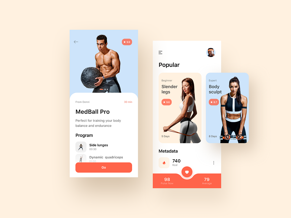 Fitness App UI Concept by Igor for Mind Studios on Dribbble