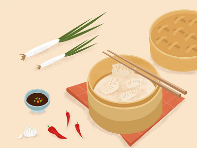 Illustration and practice - dumplings illustration