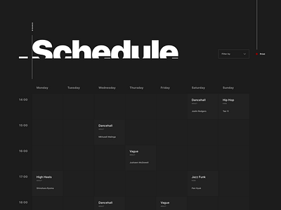 Schedule dance design schedule web design