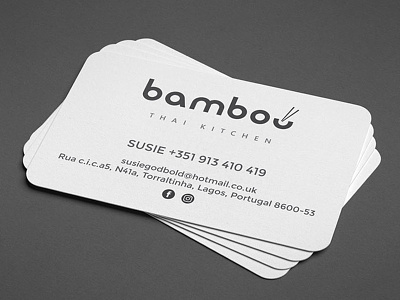Bamboo Thai Kitchen branding business card design logo