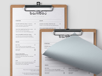 Bamboo Thai Kitchen branding design layout logo