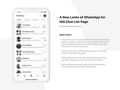 A New Looks of WhatsApp for IOS Chat List Page