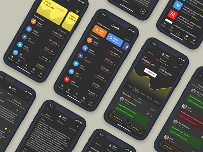 Bolt App Redesign Concept app bolt card charts crypto dark discuss indonesia intuitive ios market mobile news performance portfolio stocks transactions trends ui ux