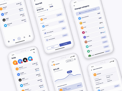 Sniip App Redesign australia bank bill blue chart clean finance help indonesia minimal mobile money payment redesign refund saving simple sniip ui ux